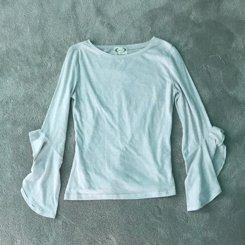 Joyfolie White Ruffle-Sleeve Shirt Size Girls 14